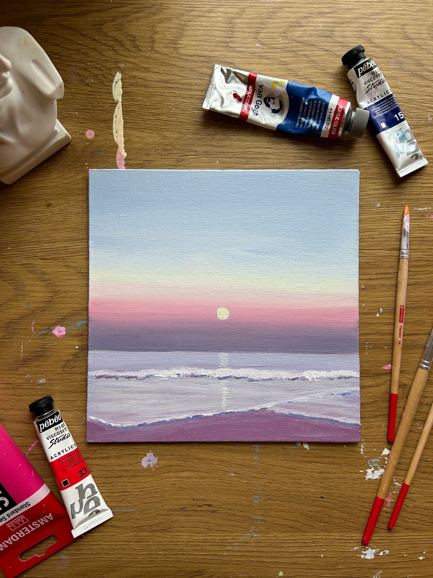 Violet Moonrise Painting