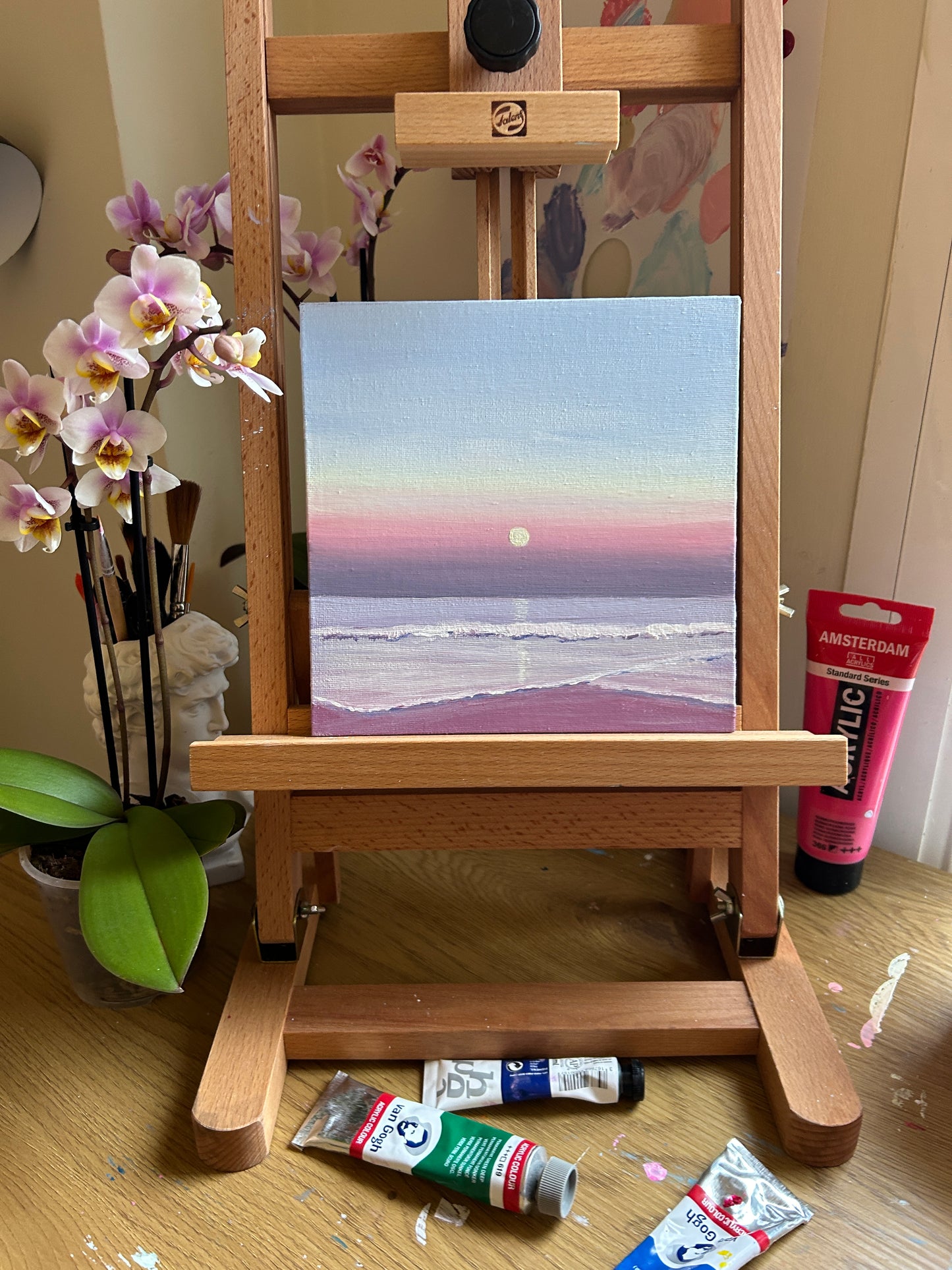 Violet Moonrise Painting