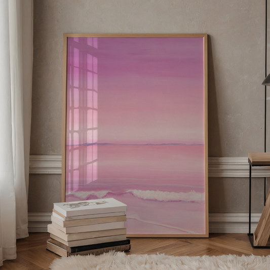 Dreamy Pink Sunrise Sea