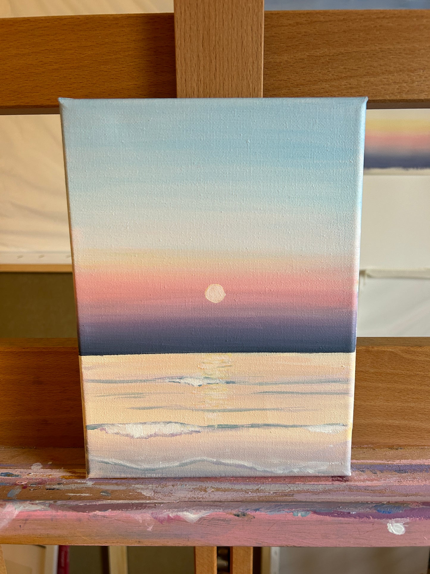 Mini Pastel Moonrise Painting