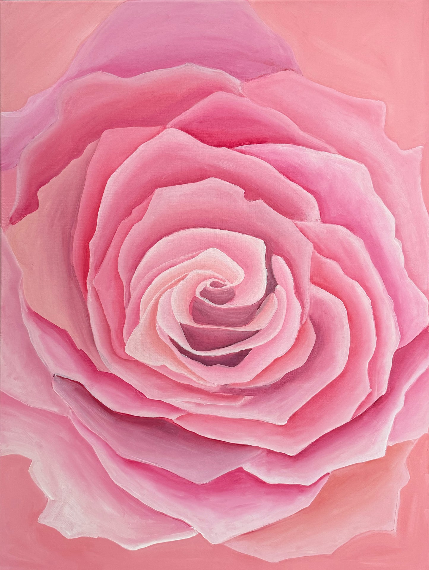 Abstract Pink Rose Painting